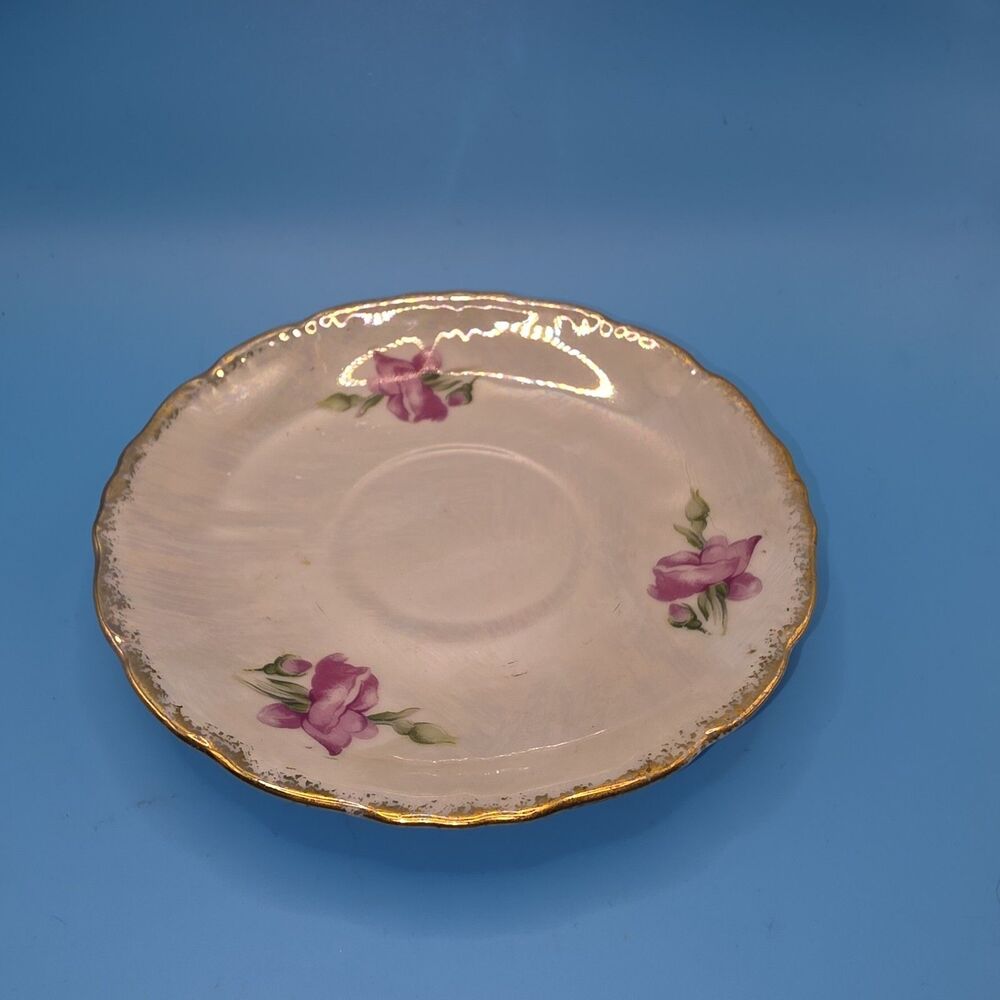 ✨ Arctic Japan Floral Porcelain Saucer — Pink & Gold Floral ✨